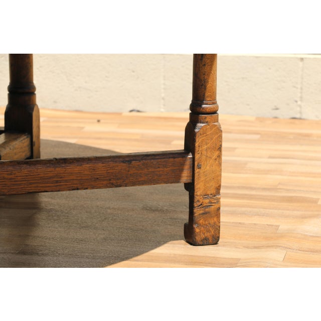 Country French Tiger Oak Drop-Leaf Gateleg Dining Table, Rustic Farmhouse Oak Table, Circa 1950s For Sale - Image 13 of 18