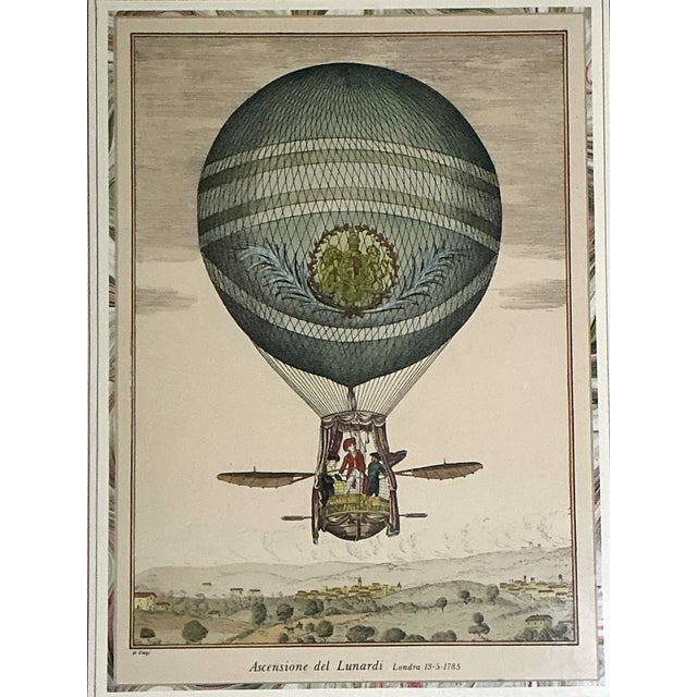Wood Vintage Framed Hot Air Balloon Prints - Pair For Sale - Image 7 of 12