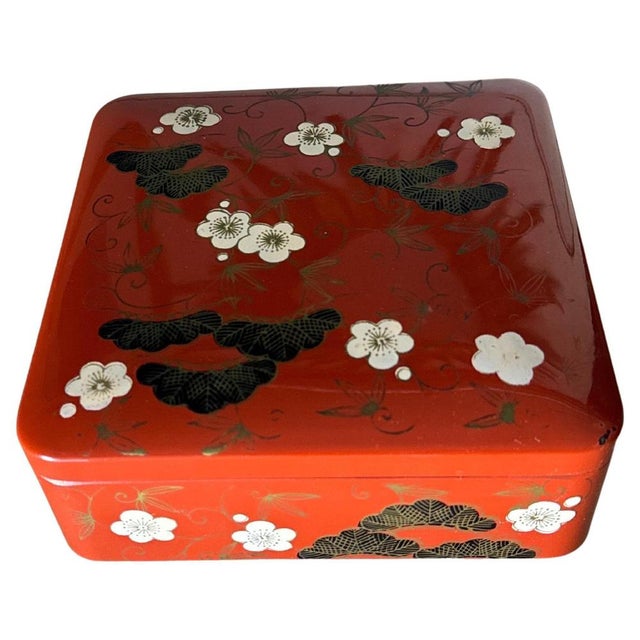 20th Century Black and Orange - Red Color Box in Lacquered Wood, Vietnam For Sale - Image 13 of 13