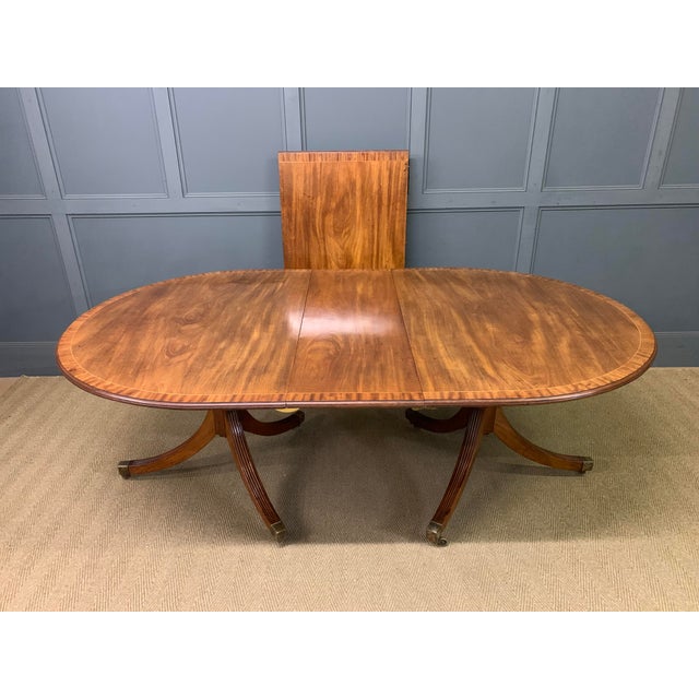 Large Twin Pillar Mahogany Dining Table, 1910 For Sale - Image 11 of 18