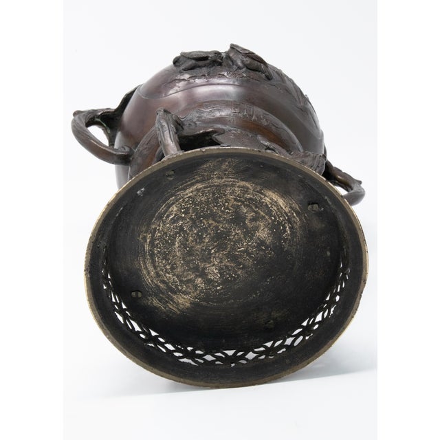 Metal Japanese Bronze Incense Burner For Sale - Image 7 of 13