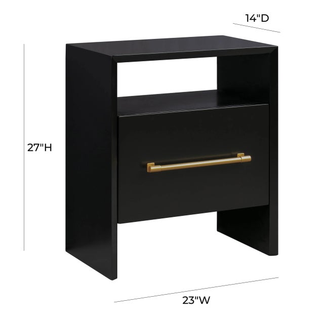 Wood Libre Black Nightstand For Sale - Image 7 of 9