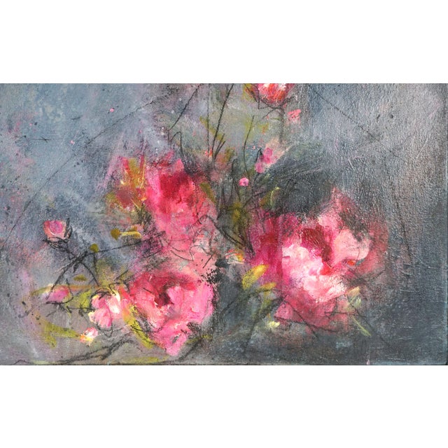 Contemporary Abstracted Floral Oil Painting -- Magnolias in Morning Mist by Carrie Clayden For Sale - Image 3 of 7