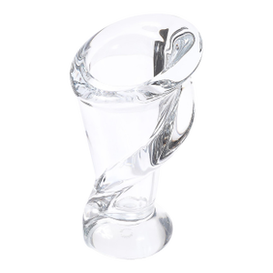 Mid-Century Modernist Crystal Vase With Amorphic Single Helix Signed Art Vannes