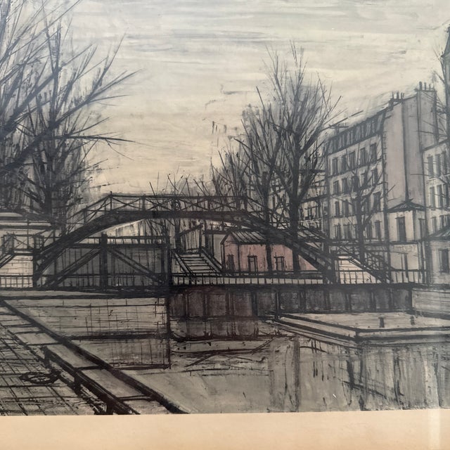 Bernard Buffet Mid-Century Paris Canal Scene Print in the Manner of Bernard Buffet For Sale - Image 4 of 9
