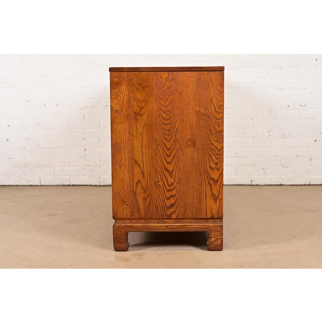 Brown Davis Cabinet Company Mid-Century Modern Hollywood Regency Chinoiserie Teak Six Drawer Dresser, Circa 1960s For Sale - Image 8 of 11