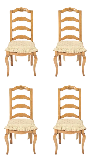 French Provincial Style Dining Chairs - Set of 4