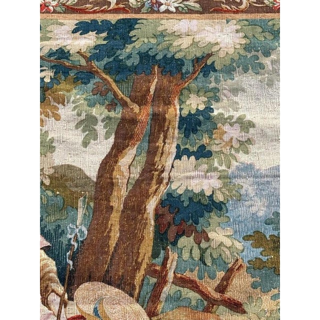 1970s Vintage French Screen Printed Idyll Tapestry, 1970s For Sale - Image 5 of 18