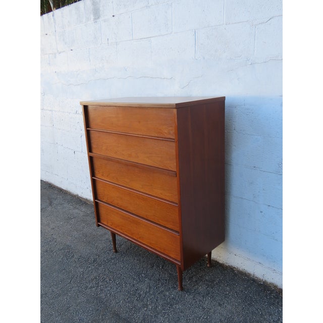 Mid Century Modern Tall Chest of Drawers 6310 For Sale - Image 12 of 15