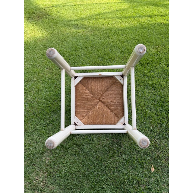 White Vintage Hank Loewenstein Padova Italian Rush Seat Dining Chair in White Lacquer For Sale - Image 8 of 11