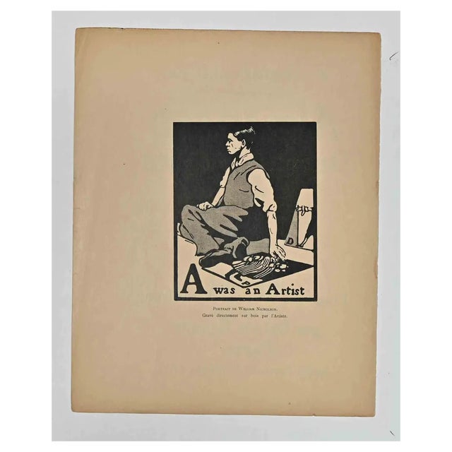 William Nicholson, A Was an Artist, Wood Engraving, 1898 For Sale