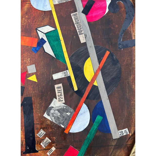 Constructivist Collage, 1930s, Mixed Media & Gouache For Sale - Image 4 of 15