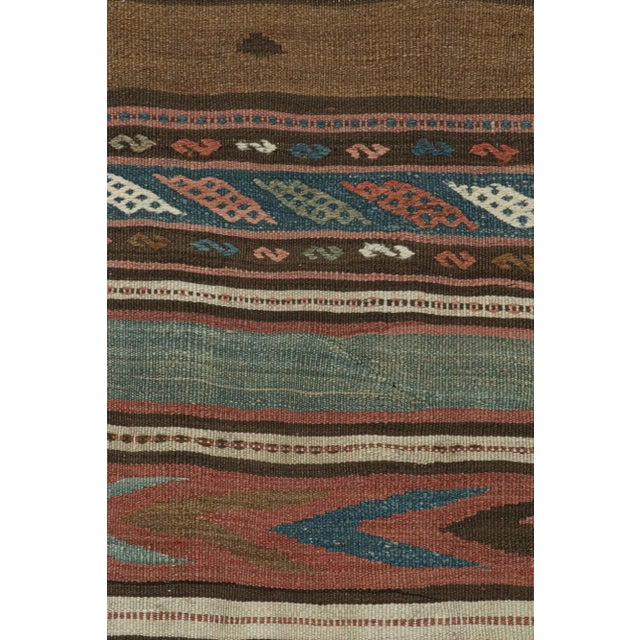 Tribal 1950s Vintage Bidjar Persian Kilim With Stripes & Geometric Patterns, From Rug & Kilim For Sale - Image 3 of 8