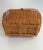 Vintage Chinese Herringbone Weave Cane and Wicker Lidded Basket Storage For Sale - Image 11 of 12