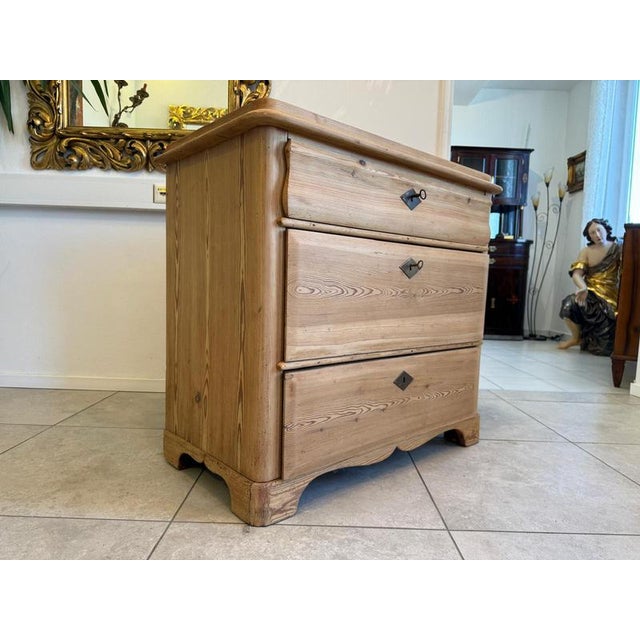 Antique Biedermeier Chest of 3 Drawers For Sale - Image 7 of 11