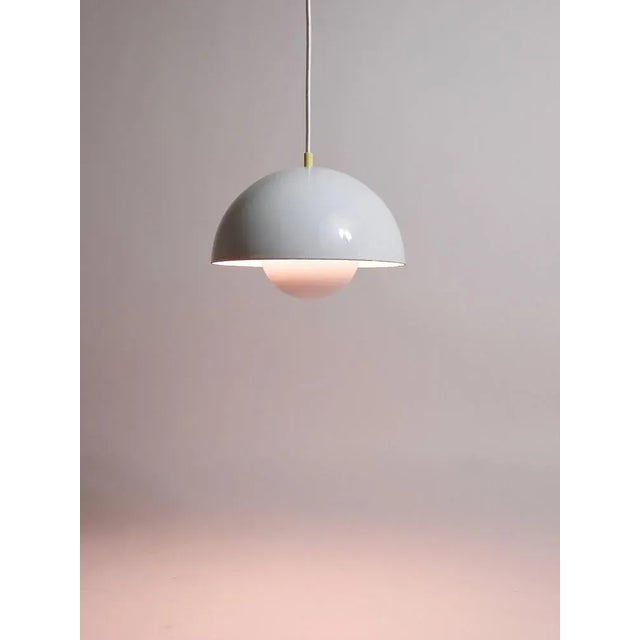 Red White Flowerpot Pendant Lamp by Verner Panton for Louis Poulsen, 1969 For Sale - Image 8 of 11