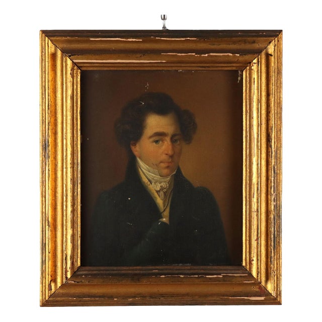 Central European School, Portrait of a Nobleman, 19th Century, Oil on Hardboard, Framed For Sale
