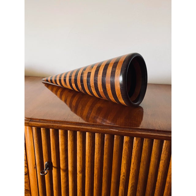 Conic Solid Wood Sculpture, Salmistraro Italy 1970s For Sale - Image 10 of 13
