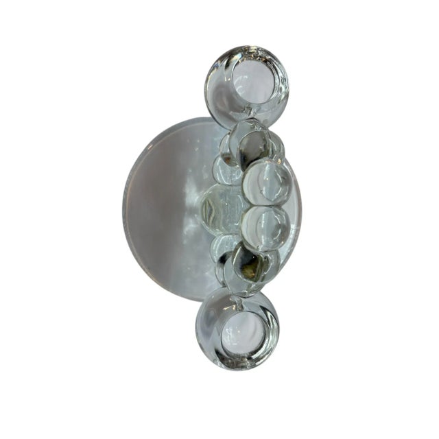 Mid 20th Century Wj Hughes Glass Candlewick Candlestick Holder For Sale - Image 4 of 9