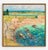 This vintage coastal art print features turquoise water, a rocky shoreline, and sunlit beachgoers, reproduced from Childe...