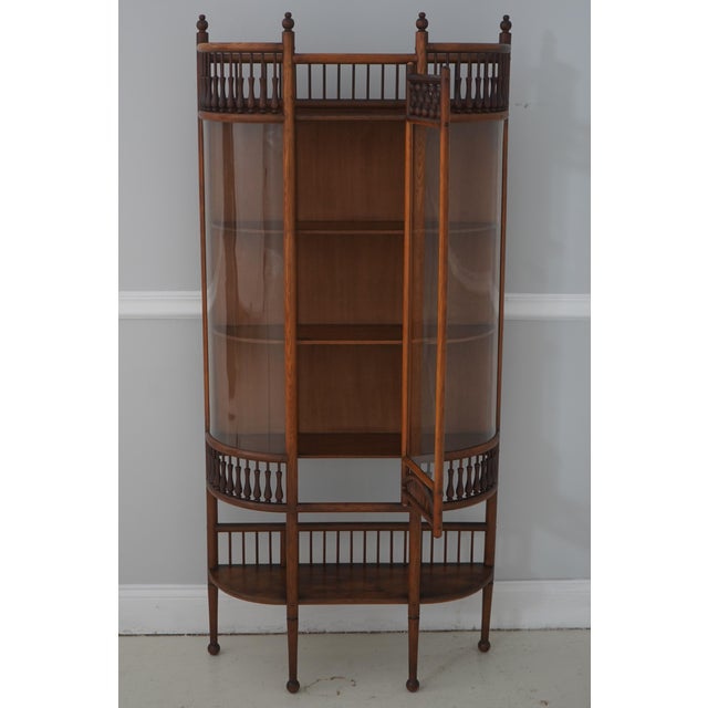 Age: C.1880-1900 Details: Raised Panel Back Curved Glass Sides 1 Door Front Refinished & Restored At 1 Time Possibly...