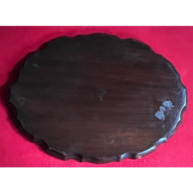Antique Early 19th Century English George III Carved Mahogany Oval Serving Tray For Sale - Image 10 of 11