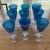 Murano Vintage Murano Blue Raised Circle Wineglasses Attributed to Mario Badioli - Set of 9 For Sale - Image 4 of 10