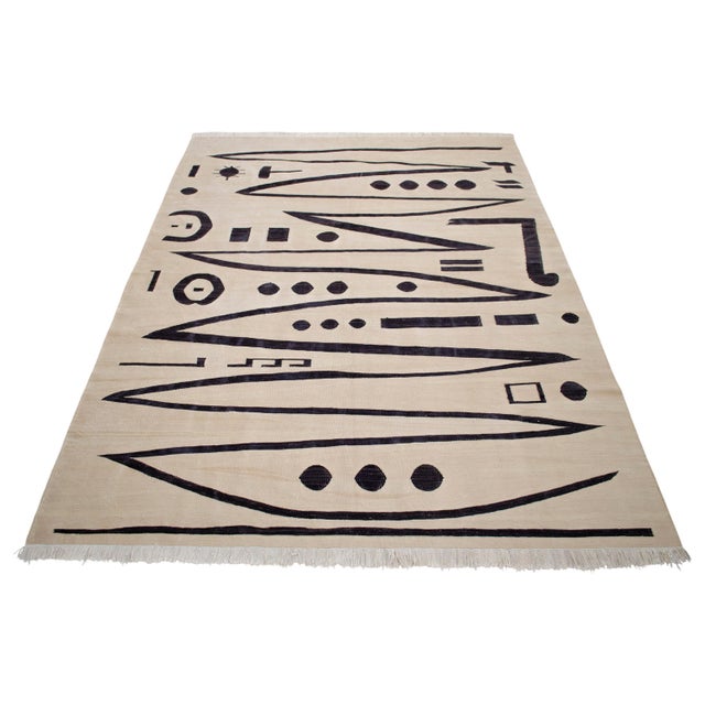 Paul Klee - Heroic Strokes of the Bow - Inspired Silk Hand Woven Area - Wall Rug 4′10″ × 6′7″ For Sale - Image 9 of 18