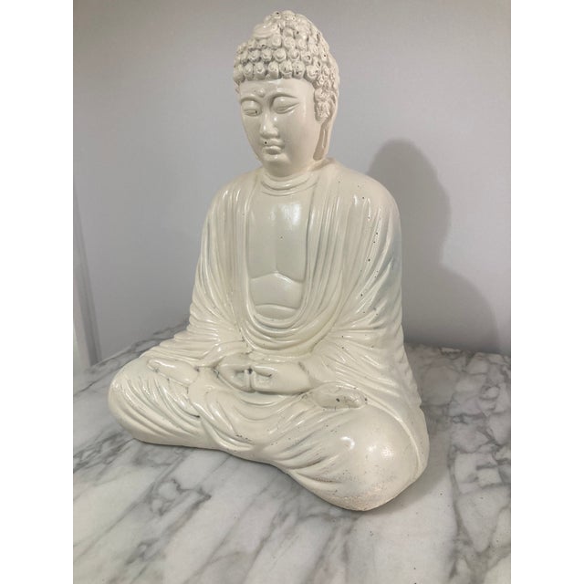 Ivory Patina Buddha Statue For Sale - Image 12 of 12
