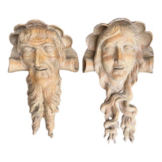 Wood Carving God and Goddess of Wine Bacchus Dionysous Ariadne For Sale
