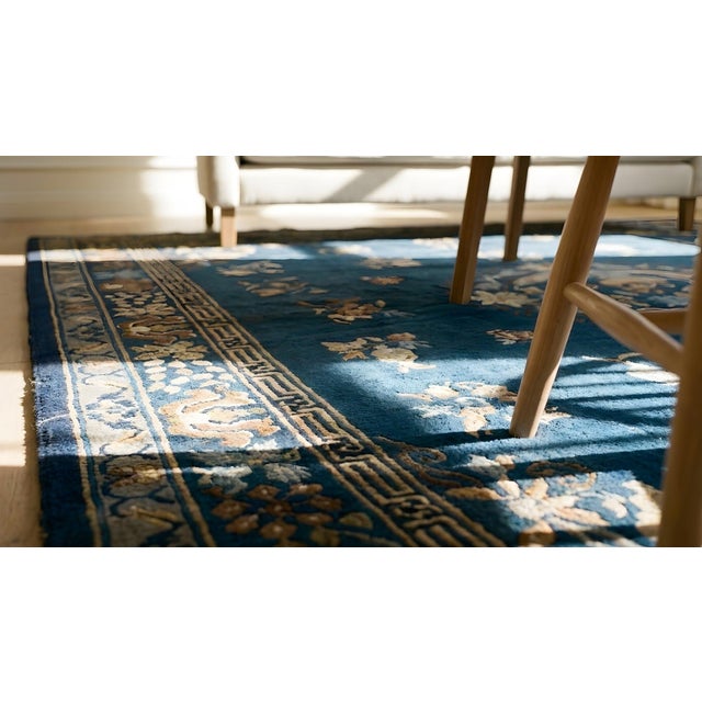 A Antique Chinese Rug Distinguished Piece Cultural Sophistication of Early Qing For Sale - Image 13 of 15
