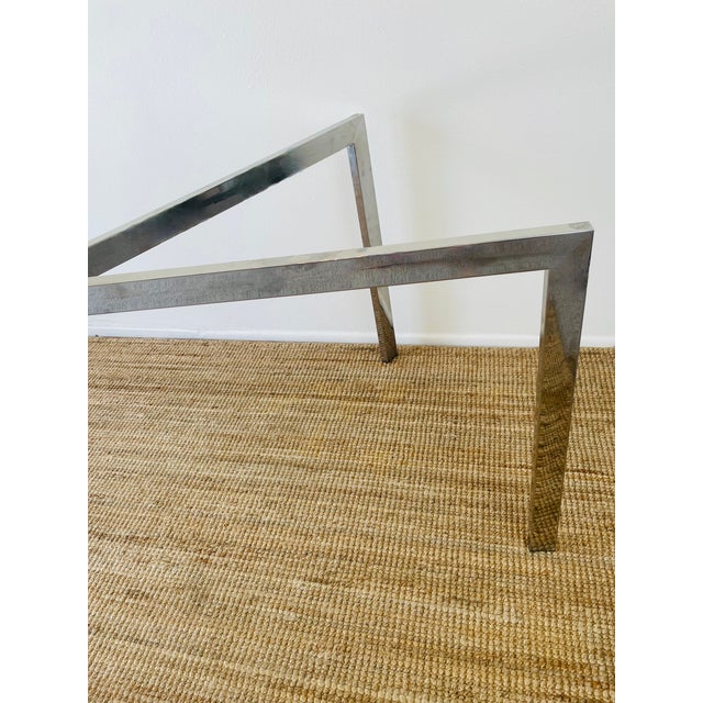 Milo Baughman Vintage 1970s Milo Baughman Style Chrome X Base Mid Century Modern Chrome Dining Table Base For Sale - Image 4 of 10