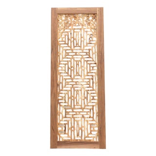 84" Organic Modern Lattice Carved Door For Sale
