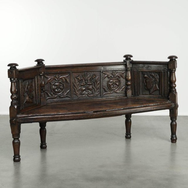 18th Century Italian Hall Bench with Wood Carvings For Sale - Image 14 of 14