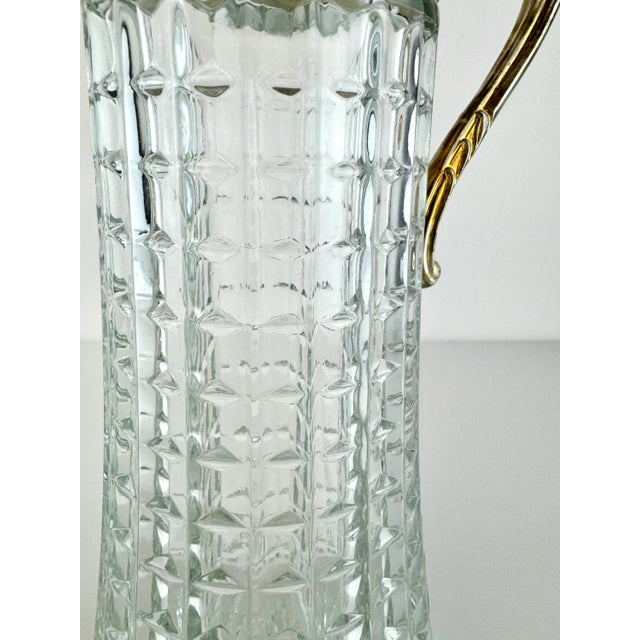 1960s 1960s Mid-Century Italian Cut Glass and Silverplate Claret Jug For Sale - Image 5 of 16