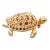 Vintage 1960s Signed DeNicola Goldtone Faux-Topaz Turtle Brooch For Sale