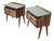 Mid-Century Modern Bedside Tables in Wood and Glass attributed to Vittorio Dassi for La Permanente Mobili Cantù, Italy, 1950, Set of 2 For Sale