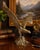 Mid 20th Century Vintage Solid Cast Brass Eagle Sculpture on Rocky Outcrop, 12” Tall For Sale - Image 5 of 11