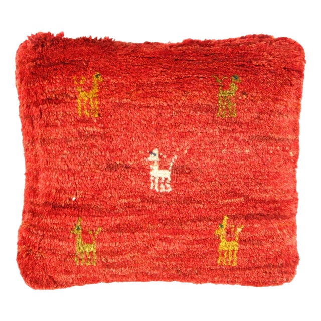 Pasargad DC Fine Hand Knotted Persian Gabbeh Pillow For Sale