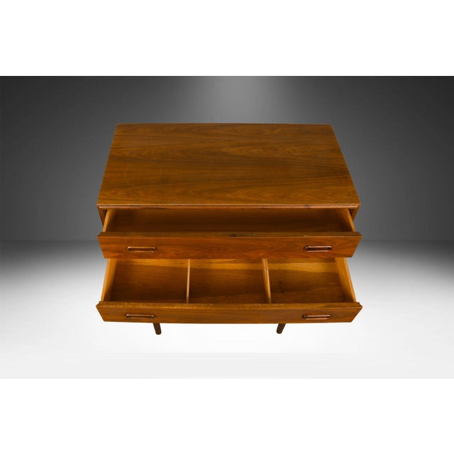 Brown Midcentury Walnut Jack Cartwright for Founders Highboy Tall Dresser Refinished, Attributed For Sale - Image 8 of 11