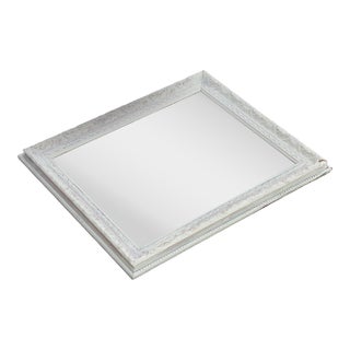 Late 20th Century Oyster White Framed Wall Mirror For Sale