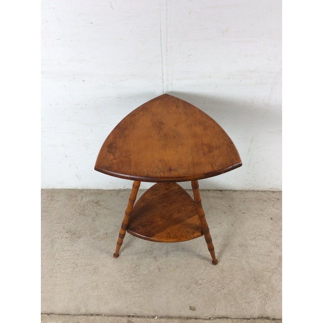 Mid-Century Modern Mid Century Accent Table With Turned Wood Bamboo Style Legs For Sale - Image 3 of 18