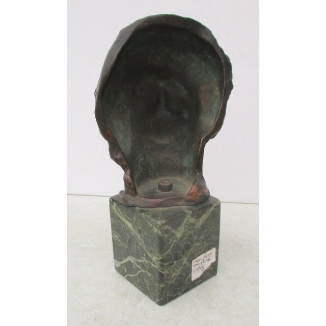 Antique Bronze Belgian Symbolist Head Circa 1930s' For Sale - Image 4 of 8