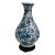 Chinoiserie Blue White Porcelain Vase on Wooden Base For Sale