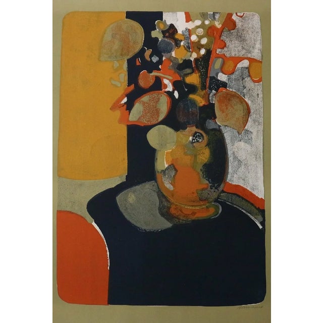 Minaux Original Lithograph Le Grand Bouquet 1966 Signed & Numbered For Sale