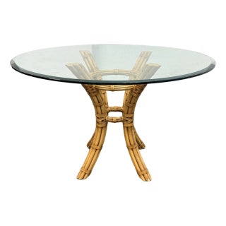 Vintage David Francis Bamboo Dining Table For Sale