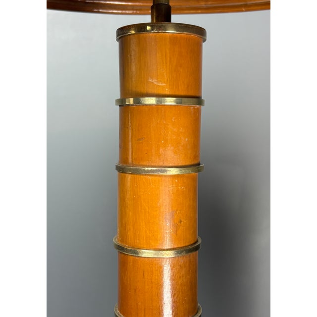 Mid-Century Italian Pencil Reed Rattan Bamboo and Brass Table Lamp, 1960s For Sale - Image 9 of 18