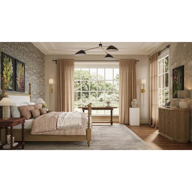 Brown Mid-Century Style Bobbin Leg Console Table in Dark Walnut Finish For Sale - Image 8 of 13