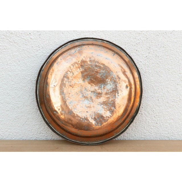 Traditional Antique Finely Engraved Copper Tray For Sale - Image 3 of 5