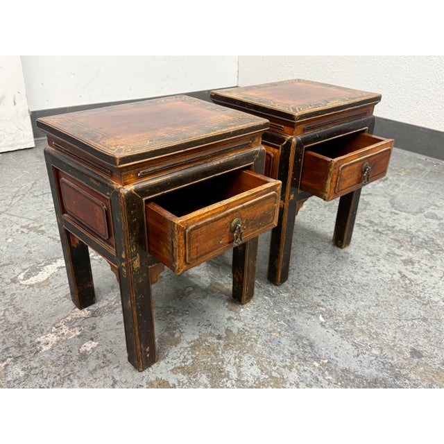 Antique Provincial Chinese Side Tables, Pair For Sale - Image 4 of 12